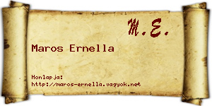 Maros Ernella névjegykártya